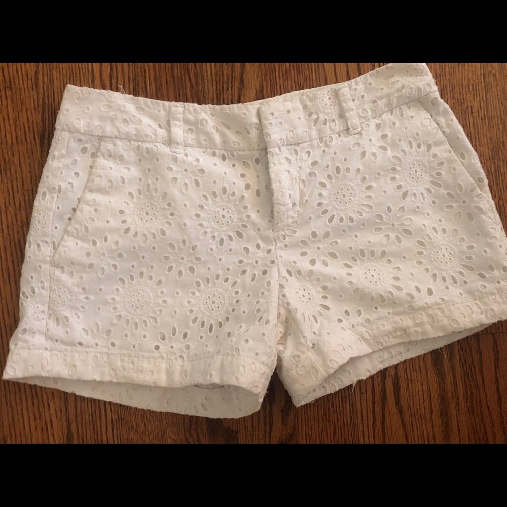 LOFT white eyelet shorts. Size 0